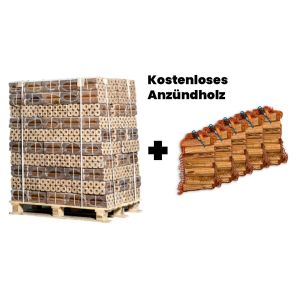 Palette Pini Kay (NL) Briketts + 5 Säcke Anzündholz gratis