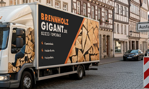 LKW mit Brennholz von Brennholz Gigant
